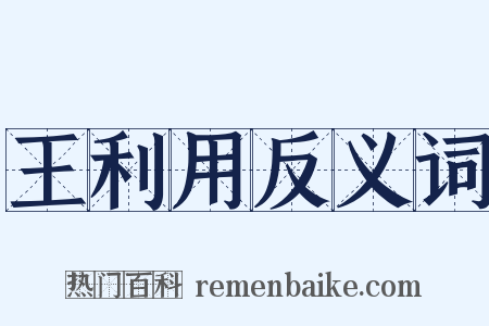 王利用反义词是什么意思的图片